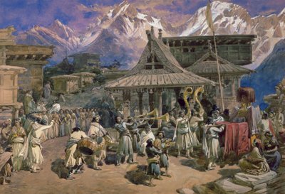 Puja at Chini Bashahr, Himalayas by William Crimea Simpson